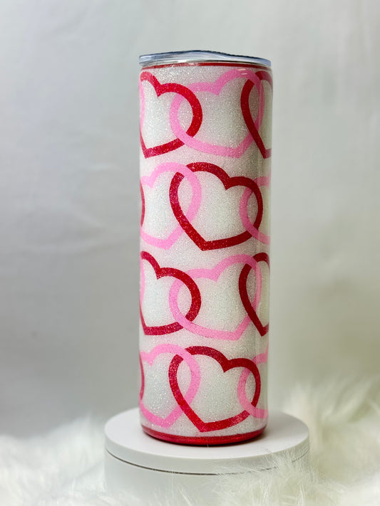 20 oz pink and red hearts