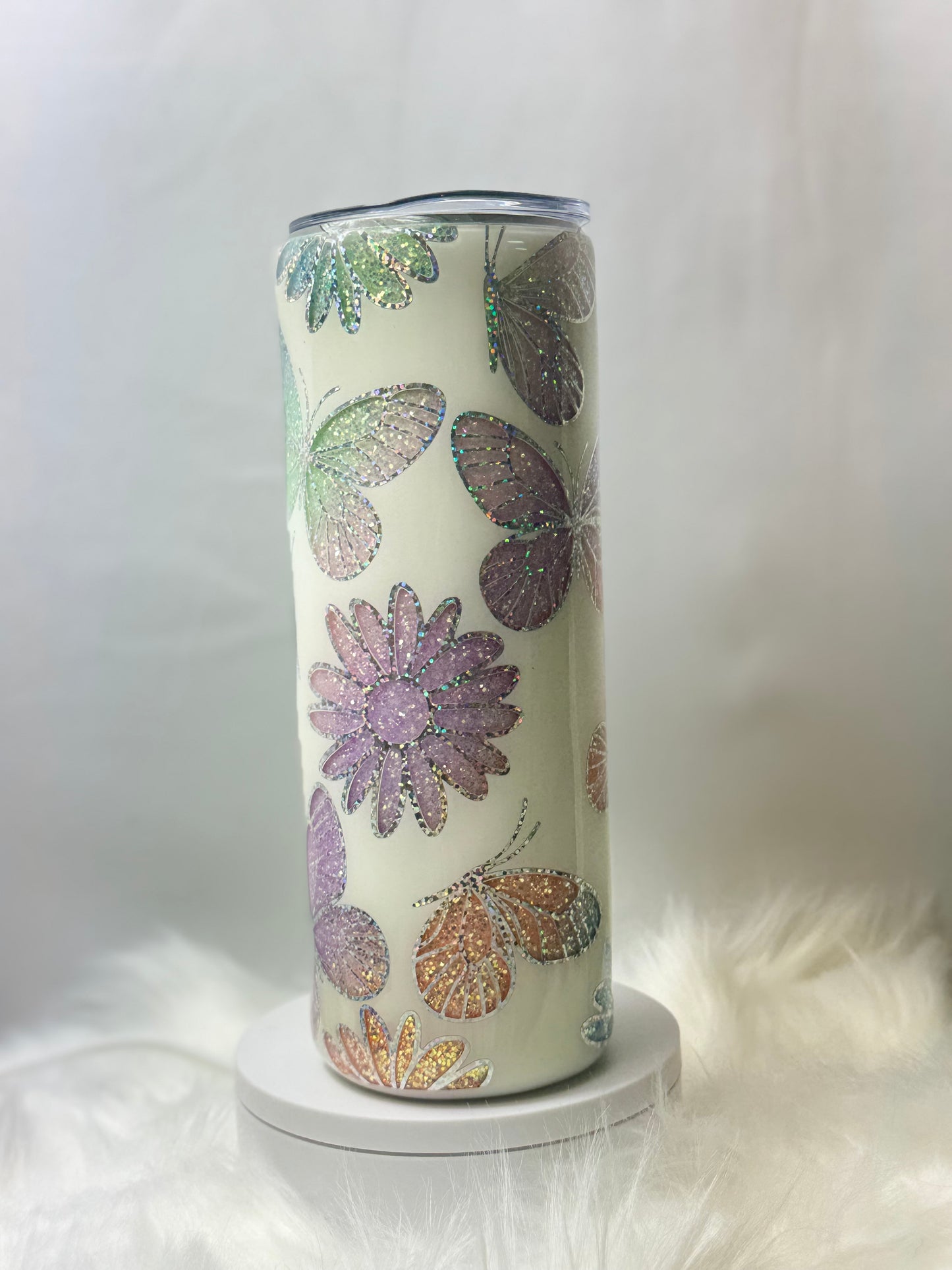 20 oz White Butterfly Peekaboo